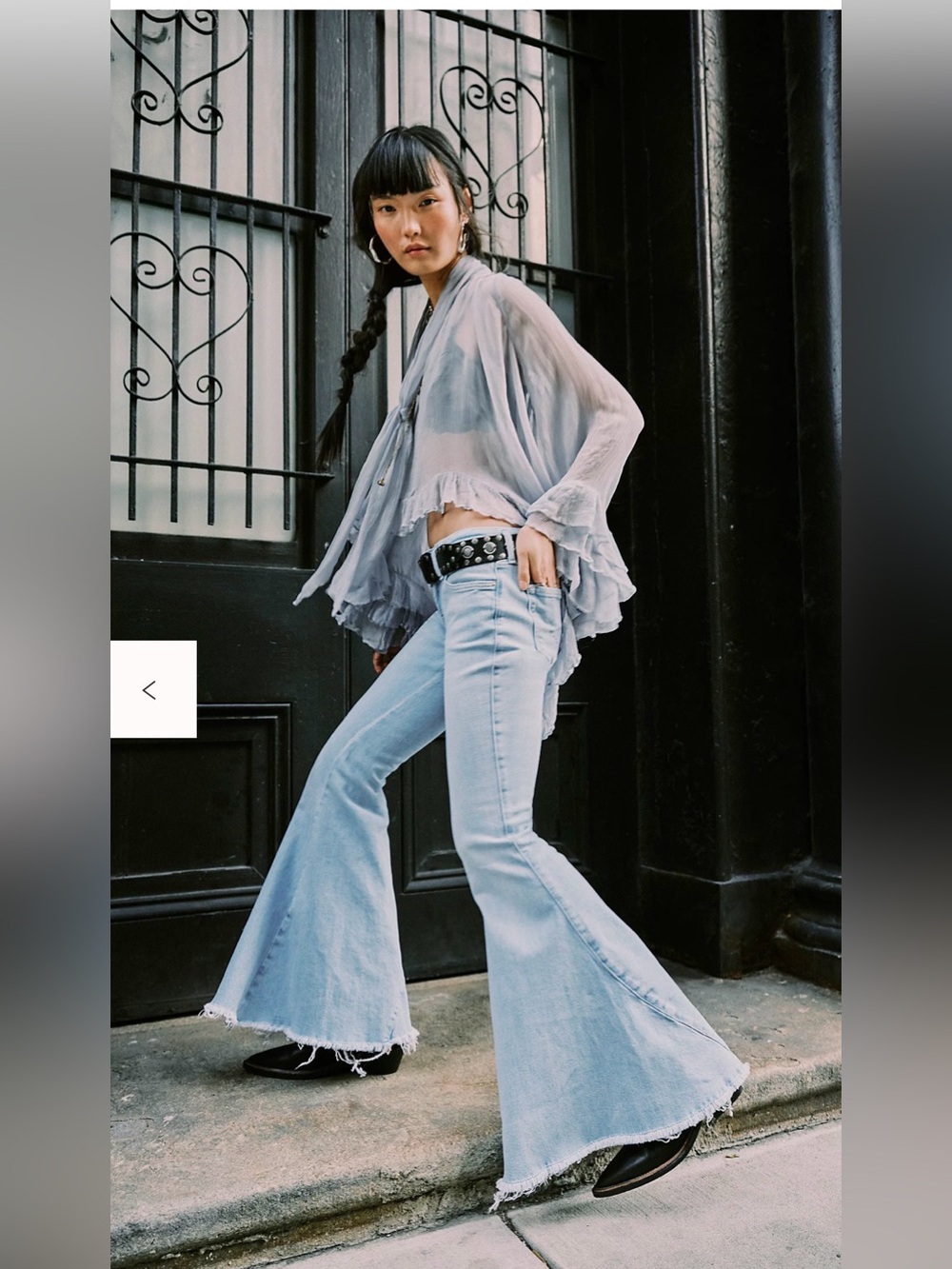 Three Bird Nest Light Blue Flare Jeans
